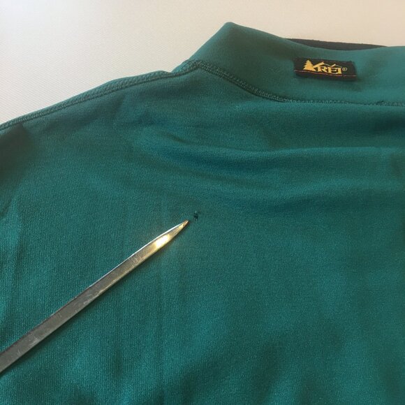 Vintage REI 1/2 Zip Polartec Pullover Adult Large Hunter Green Mock Neck - Picture 5 of 12
